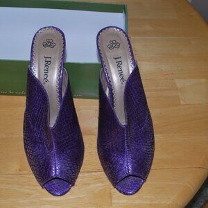 Purple Snakeskin Slides